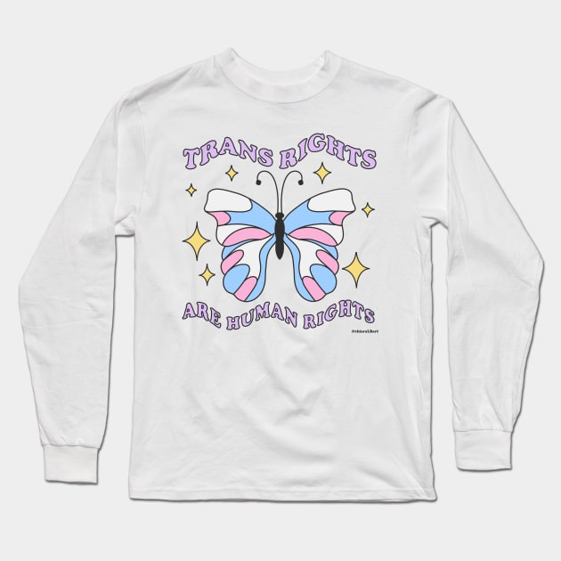 trans rights butterfly Long Sleeve T-Shirt by chiaraLBart